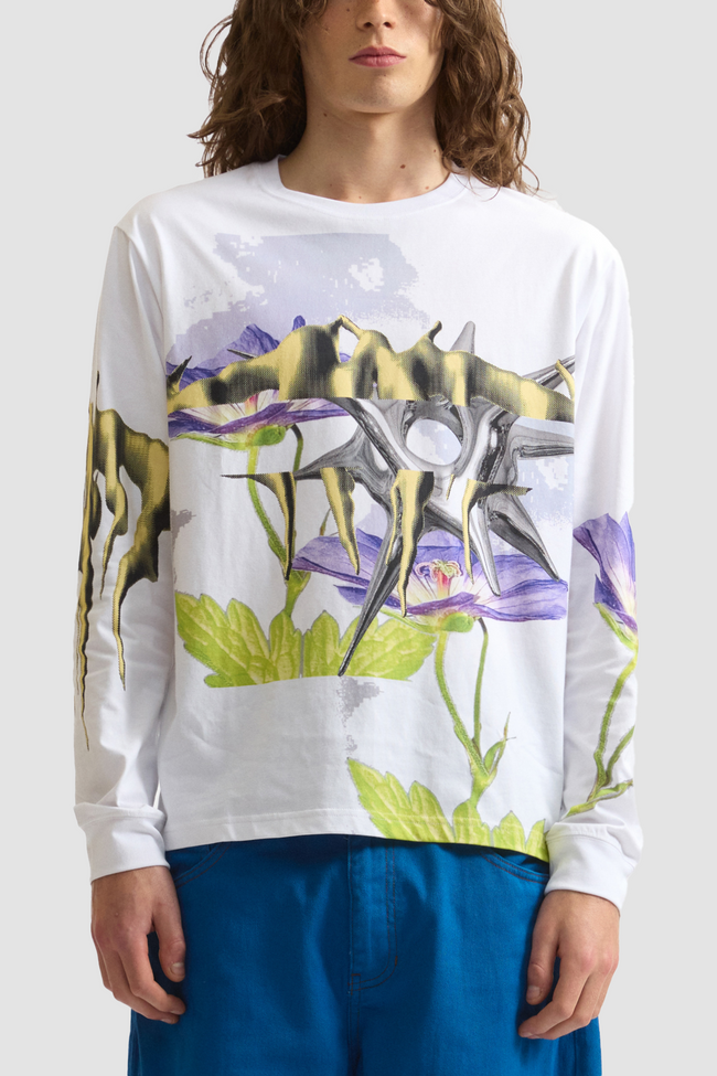 P.A.M Digital Floral Specialty L/S Tee - White