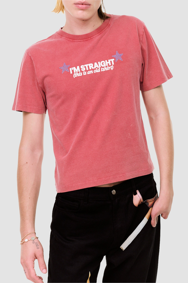 Carne Bollente Straight Up Gay Tee - Red