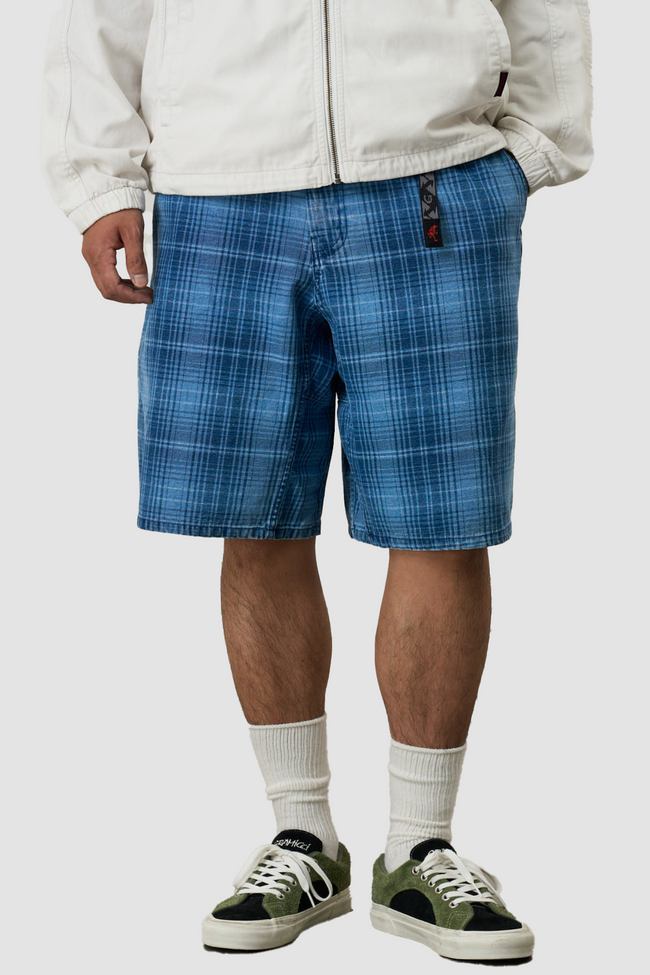 Gramicci Lagoon Short Denim Plaid Shorts - Indigo
