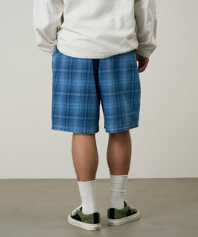 Gramicci Lagoon Short Denim Plaid Shorts - Indigo