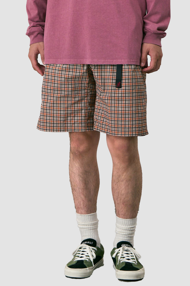 Gramicci Checkered Shell Shorts - Red