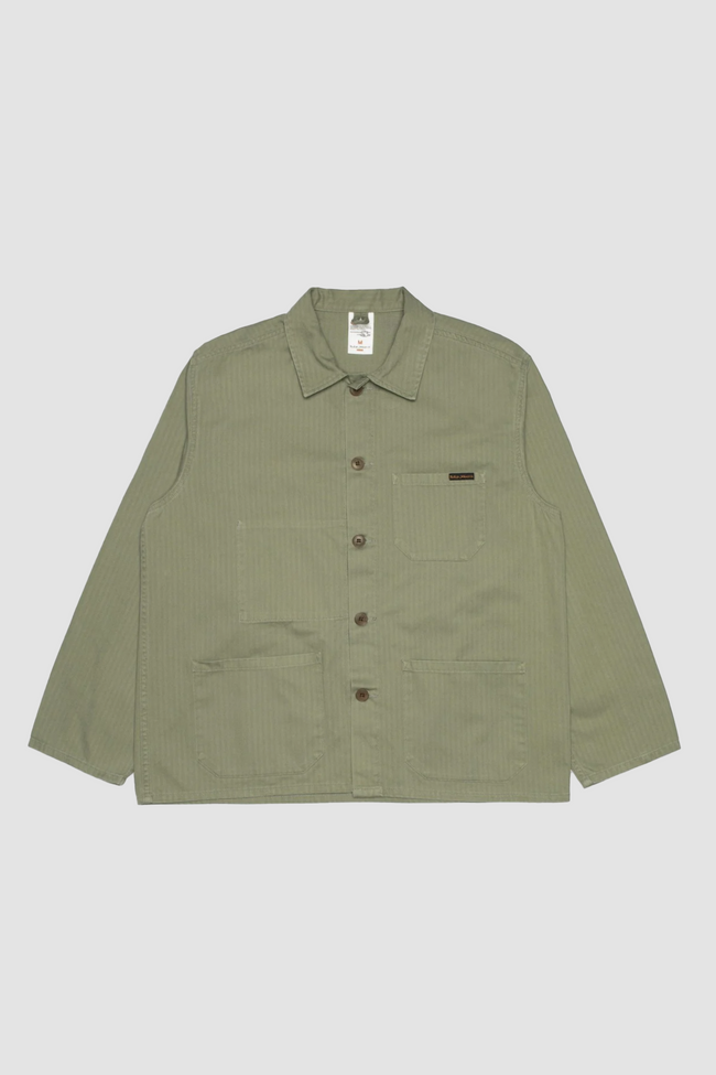 Nudie Jeans Buddy Chore Herringbone Jacket - Green