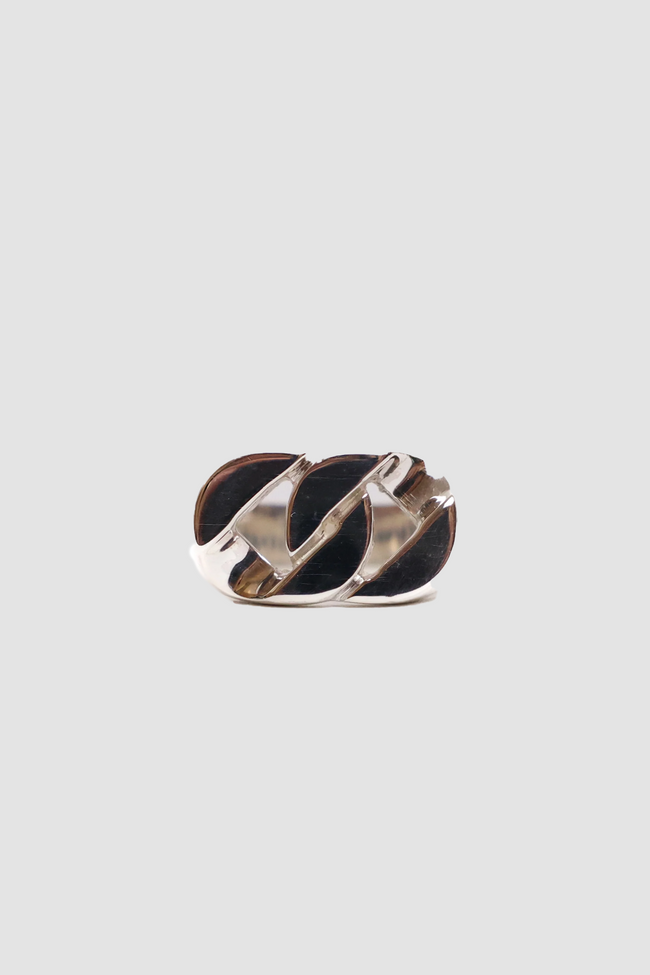 Maple Cuban Link Signet Ring - Silver