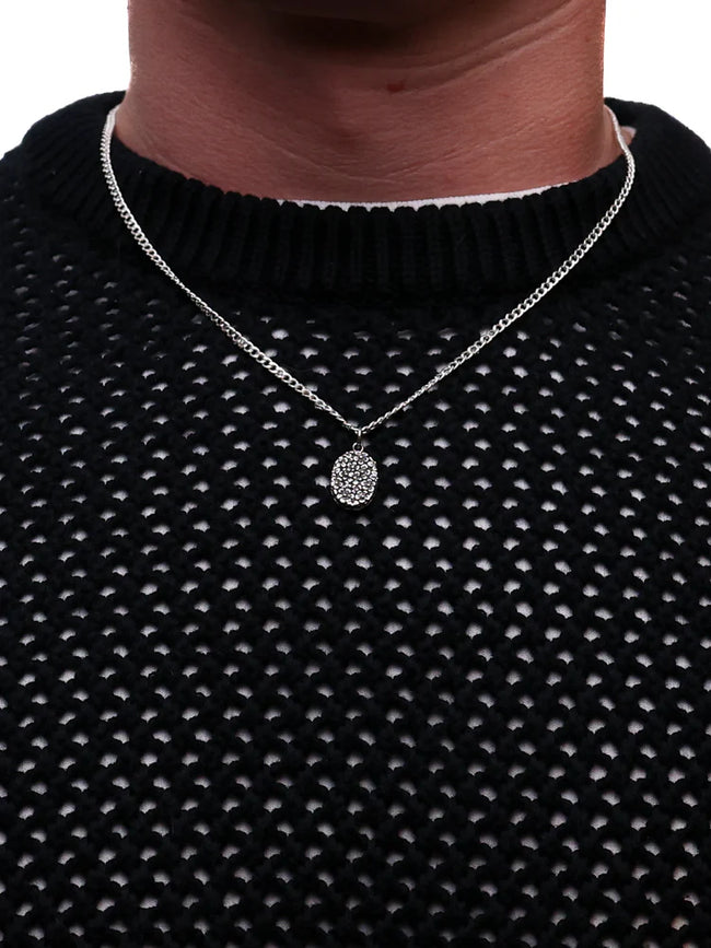 Maple Floral Pendant Necklace - Silver