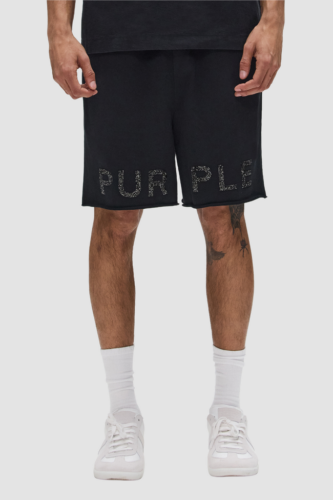Purple Brand Crystal Shorts - Black