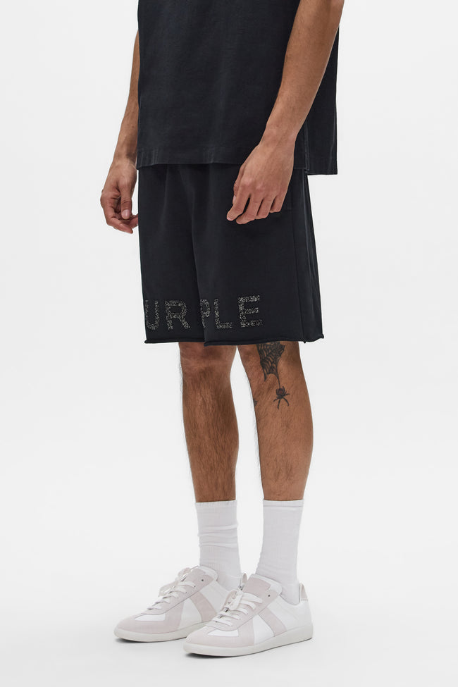Purple Brand Crystal Shorts - Black