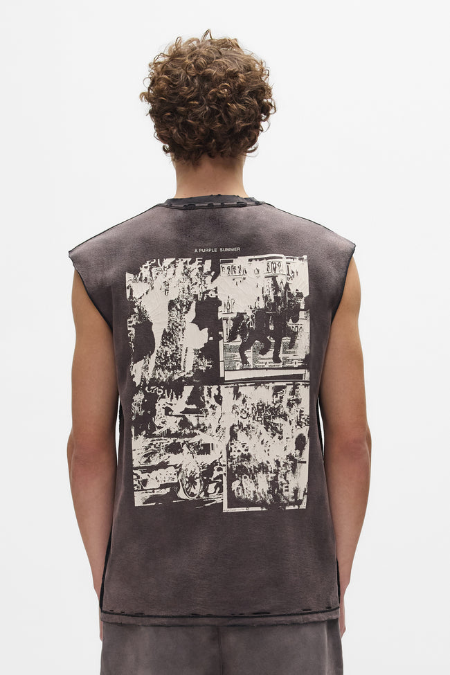 Purple Brand P103 Worn Gothic Tank - Black