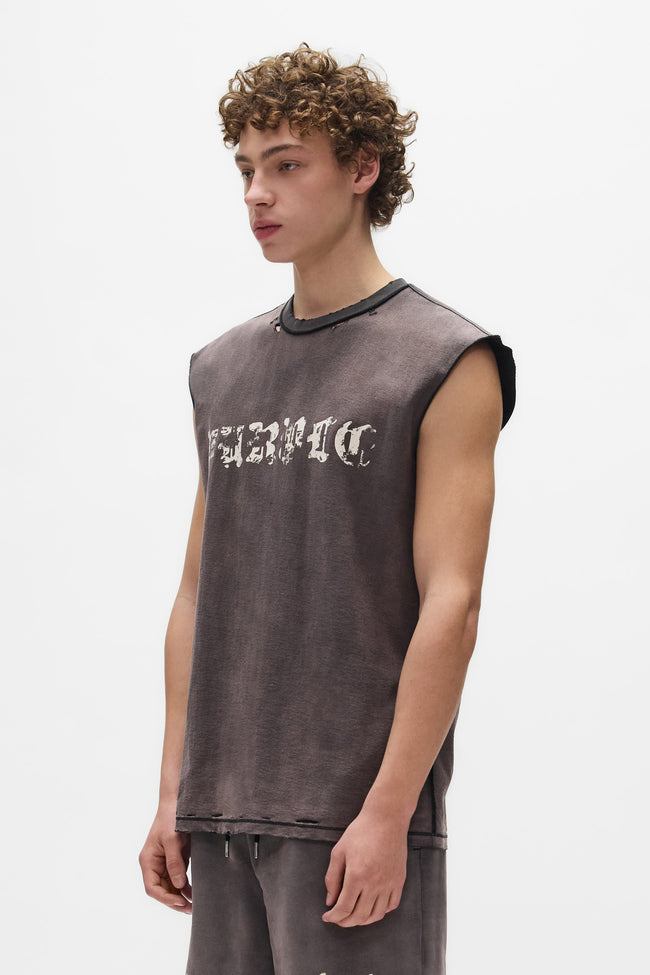 Purple Brand P103 Worn Gothic Tank - Black