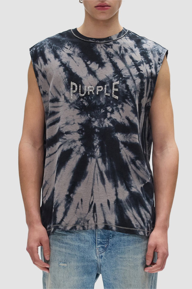 Purple Brand P103-TSCP Tie Dye Tank - Grey