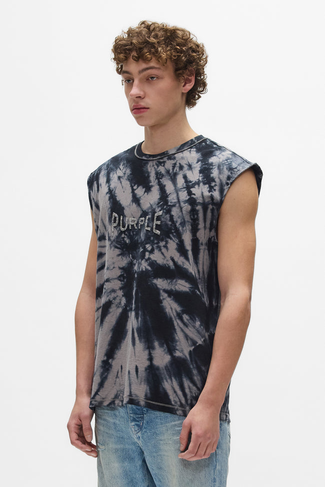 Purple Brand P103-TSCP Tie Dye Tank - Grey