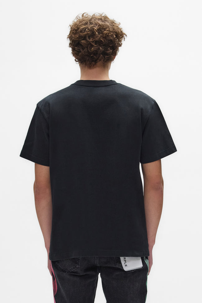 Purple Brand P117-HBED Gradient Ribbon Tee - Black