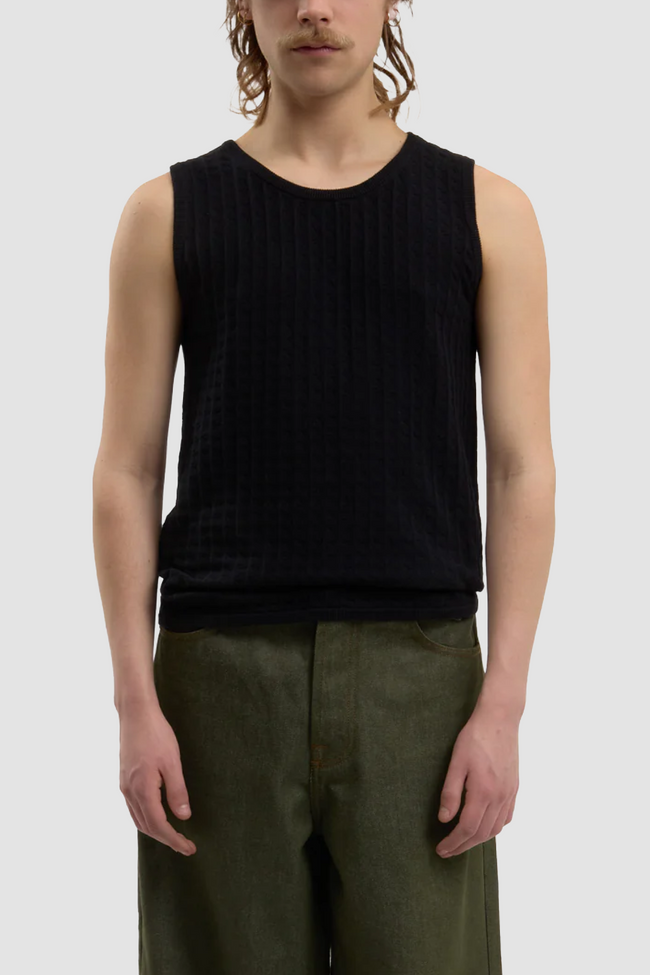Walk in Paris Knit Tank - Black