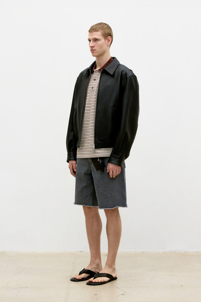 COOR Goatskin Blouson Jacket - Black