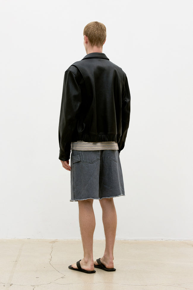 COOR Goatskin Blouson Jacket - Black