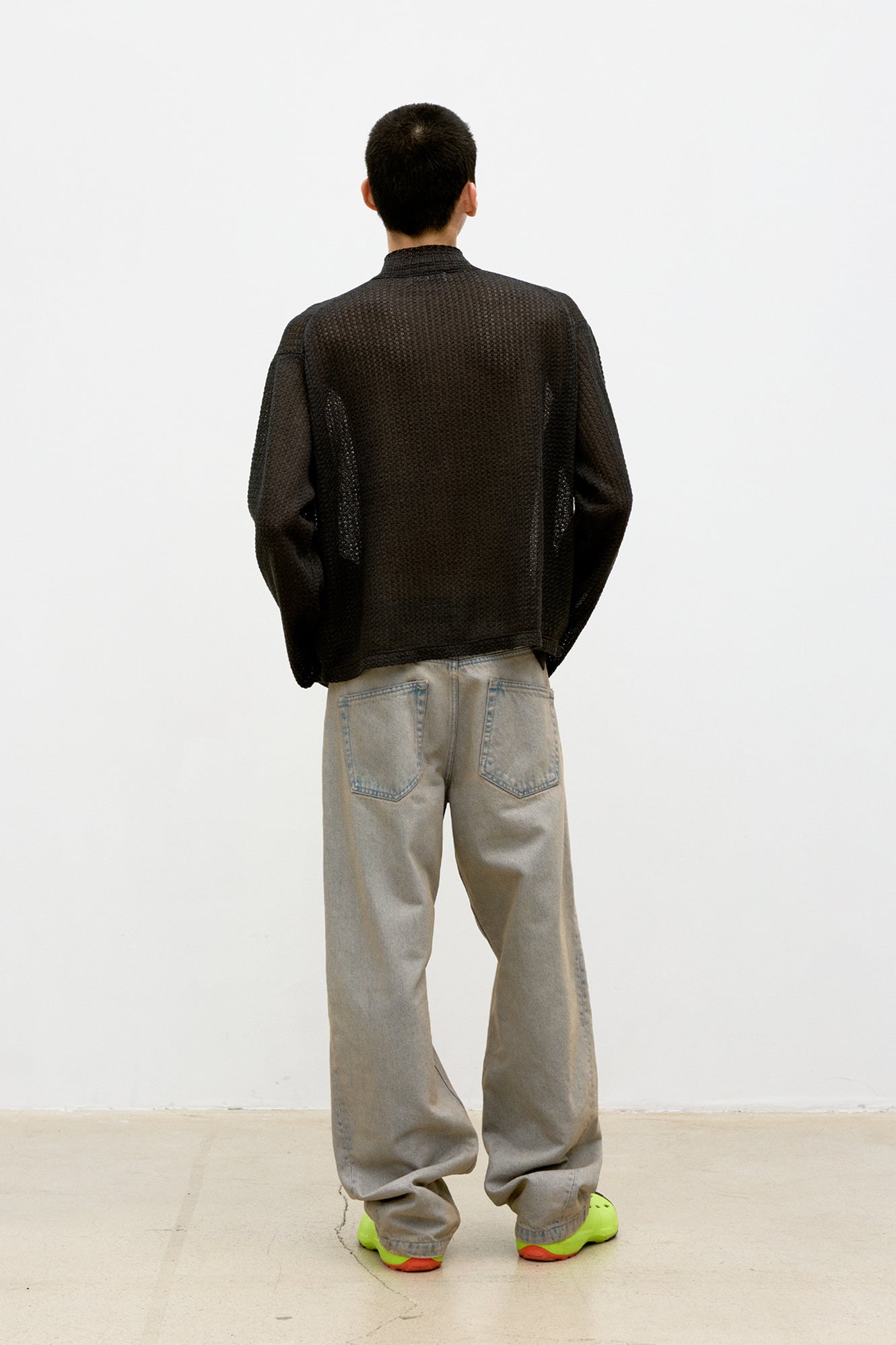 COOR Linen Blend Stand Up Collar Sweater - Charcoal - Due West
