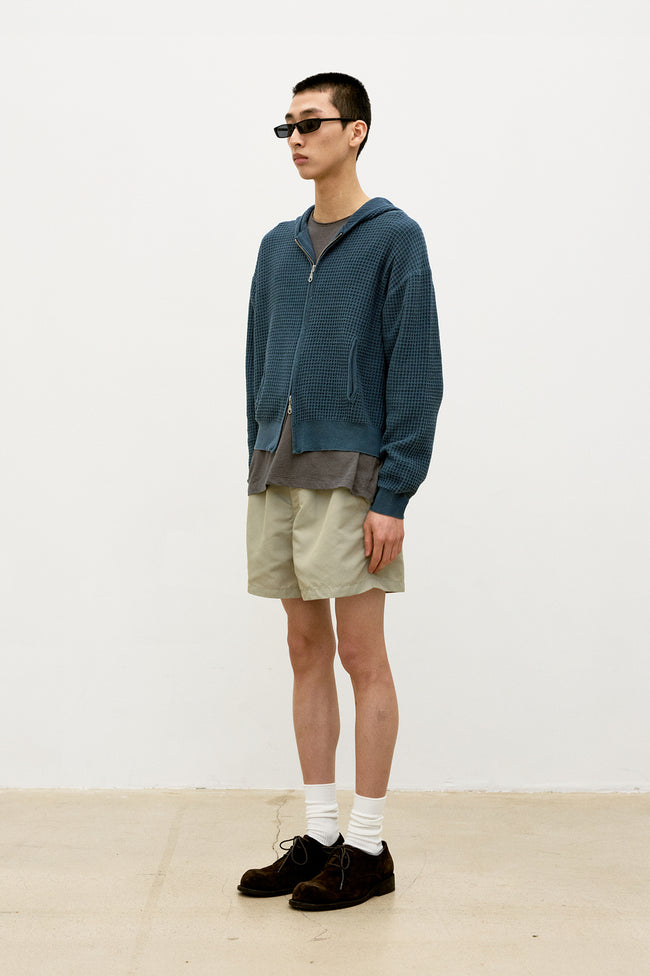 COOR Waffle Cotton Colour Dyed Hoodie - Navy