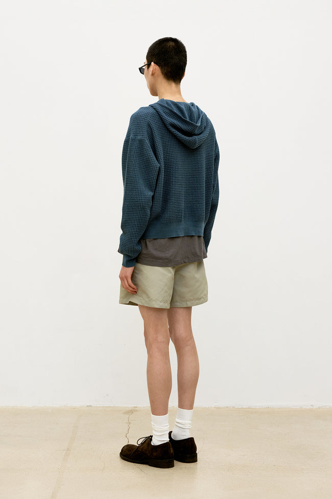 COOR Waffle Cotton Colour Dyed Hoodie - Navy