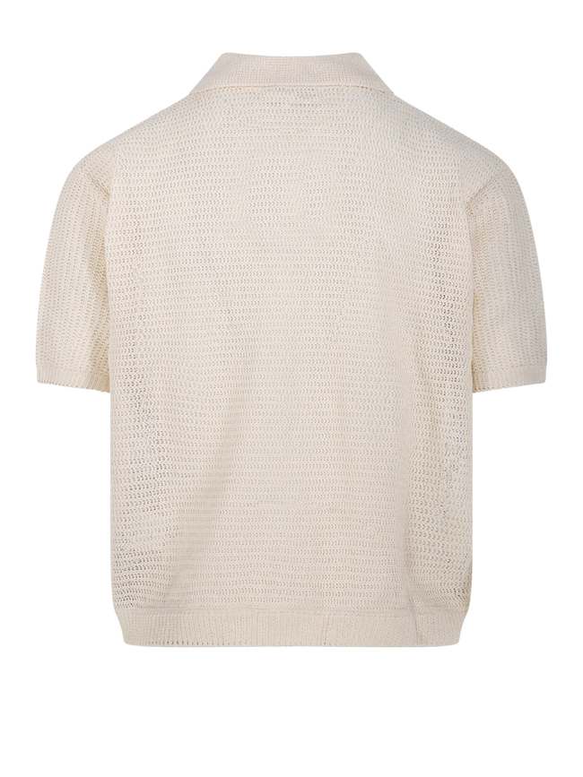 COOR Double Pin Striped Polo - Ivory