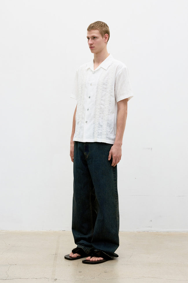 COOR Guayabera Tape Shirt - White