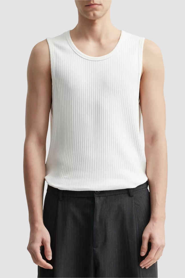 COOR Scoop-Neck Ribbed Tank - White