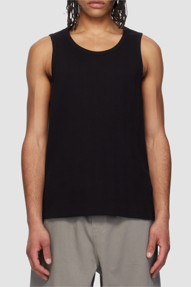 COOR Scoop-Neck Ribbed Tank - Black