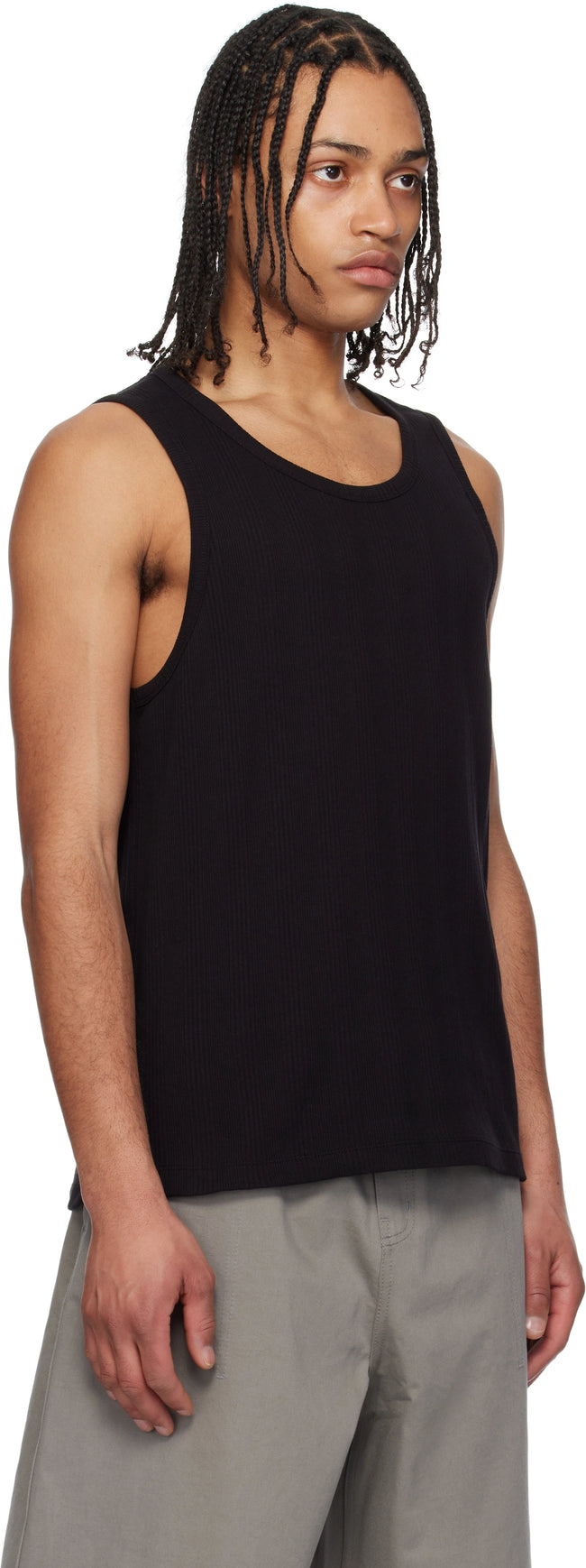 COOR Scoop-Neck Ribbed Tank - Black