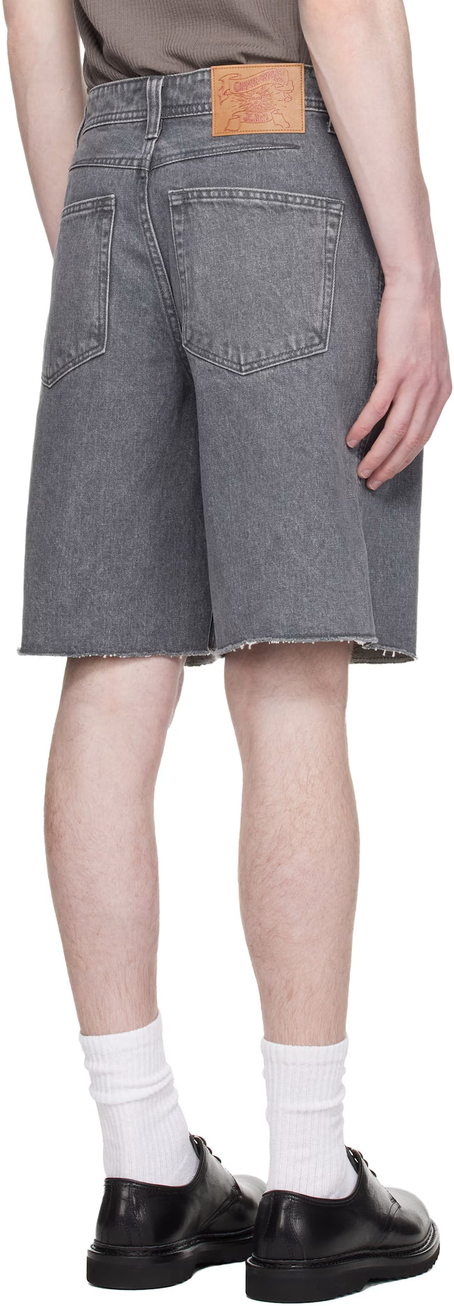 COOR Washed Cutoff Denim Shorts - Grey