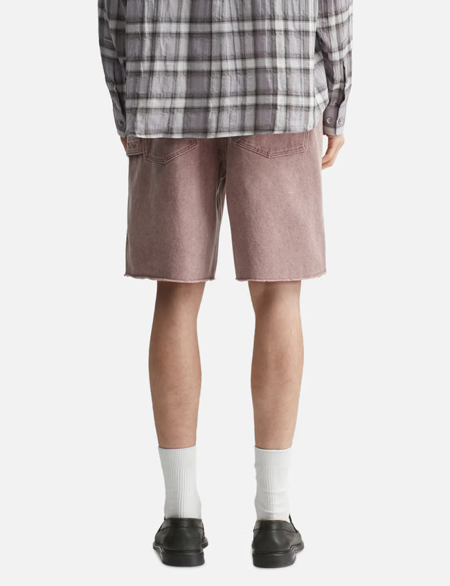 COOR Washed Cutoff Denim Shorts - Pink