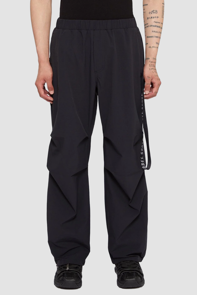 44 Label Group Drawstring Nylon Pants - Black