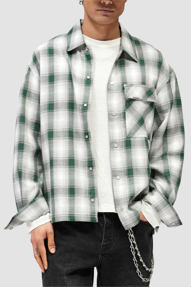 Represent Waffle Flannel Shirt - Dark Green