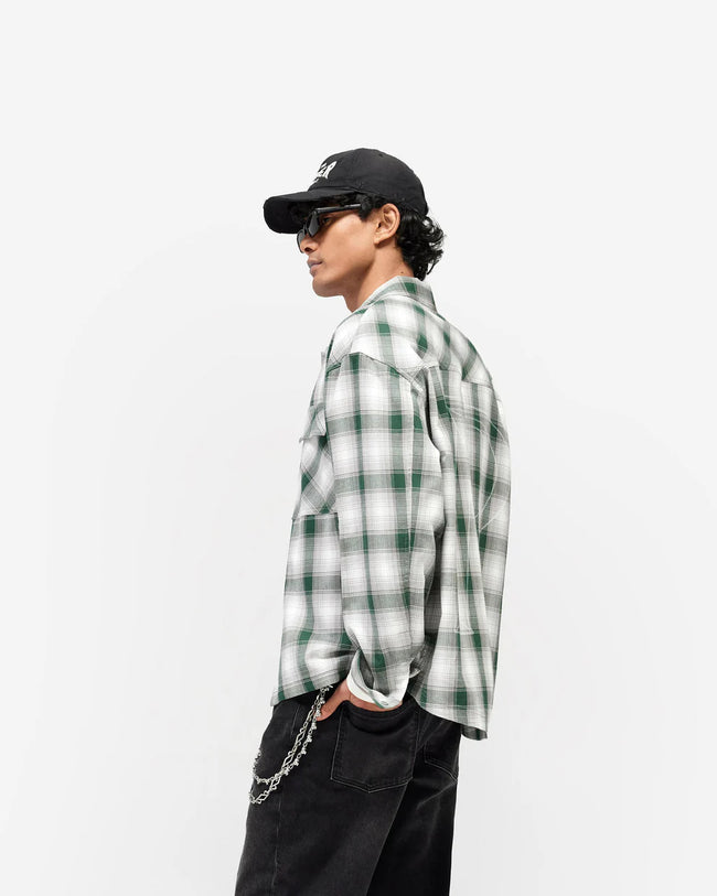 Represent Waffle Flannel Shirt - Dark Green