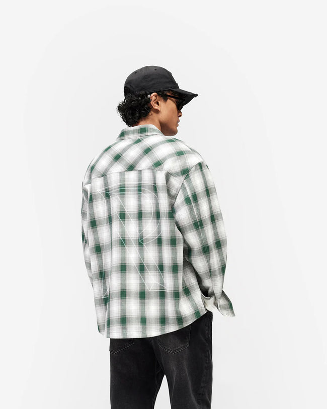 Represent Waffle Flannel Shirt - Dark Green