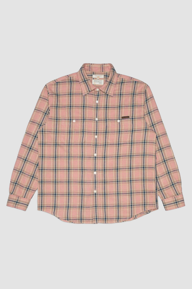 Nudie Jeans Julian Worker Check Shirt - Pink
