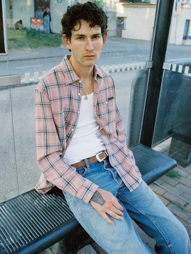 Nudie Jeans Julian Worker Check Shirt - Pink