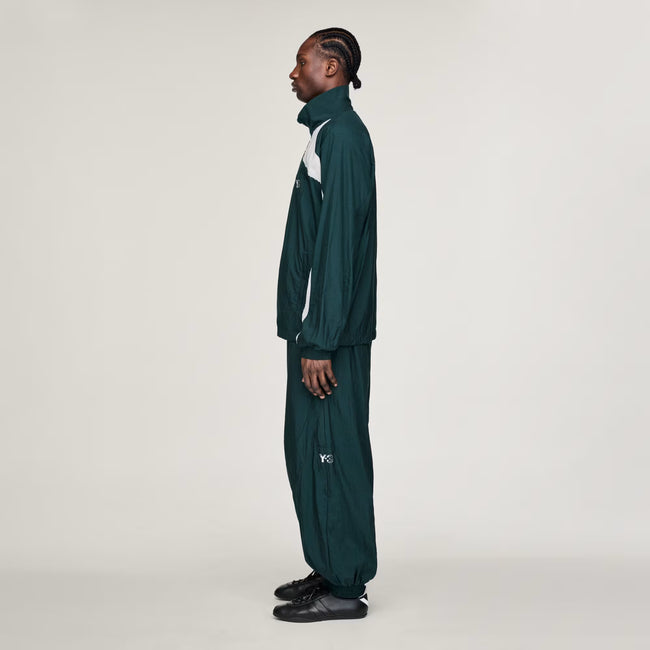 Y-3 Raw Edge 3 Stripes Nylon Track Pants - Aurora Ivy / Chalk Pearl