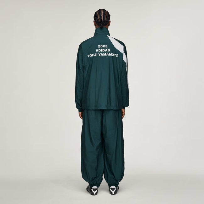 Y-3 Raw Edge 3 Stripes Nylon Track Pants - Aurora Ivy / Chalk Pearl