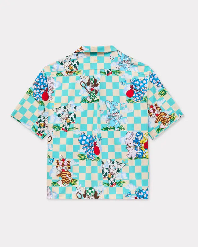 Kenzo Cartoon Hawaiian Shirt - Aqua
