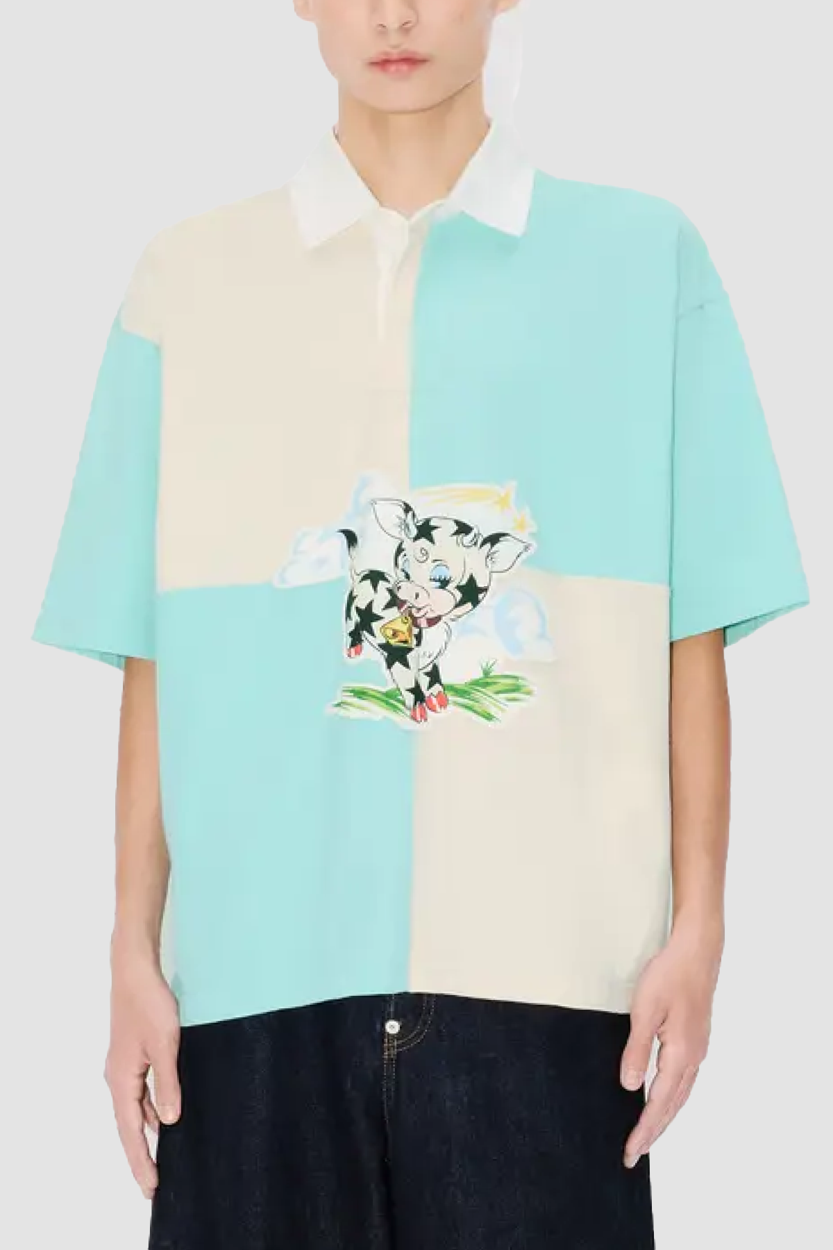 Kenzo Cartoon Relax Polo - Aqua - Due West