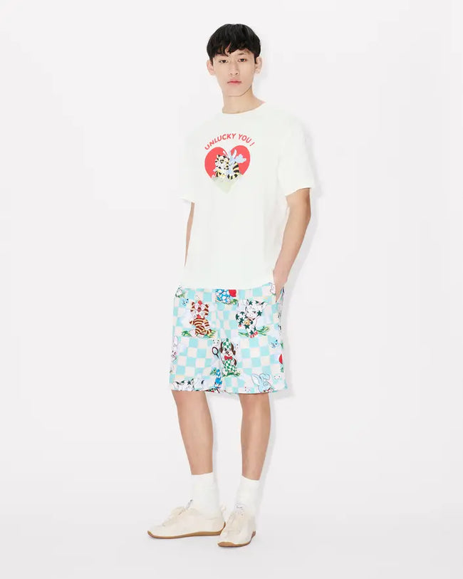 Kenzo Cartoon Elasticated Seersucker Shorts - Aqua
