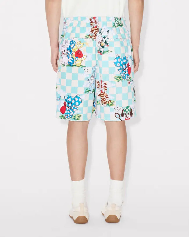 Kenzo Cartoon Elasticated Seersucker Shorts - Aqua