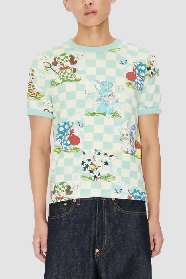 Kenzo GOTS Cartoon Slim Tee - Aqua
