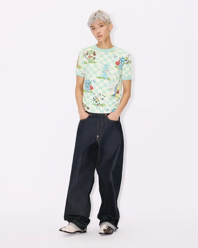Kenzo GOTS Cartoon Slim Tee - Aqua
