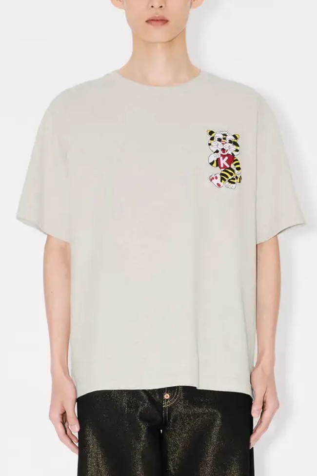 Kenzo Wild Tiger Embroidered Tee - Grey