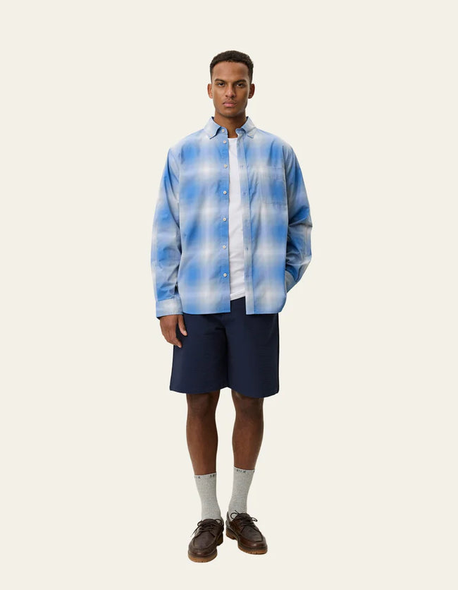 Les Deux Kent Shadowcheck Shirt - Blue