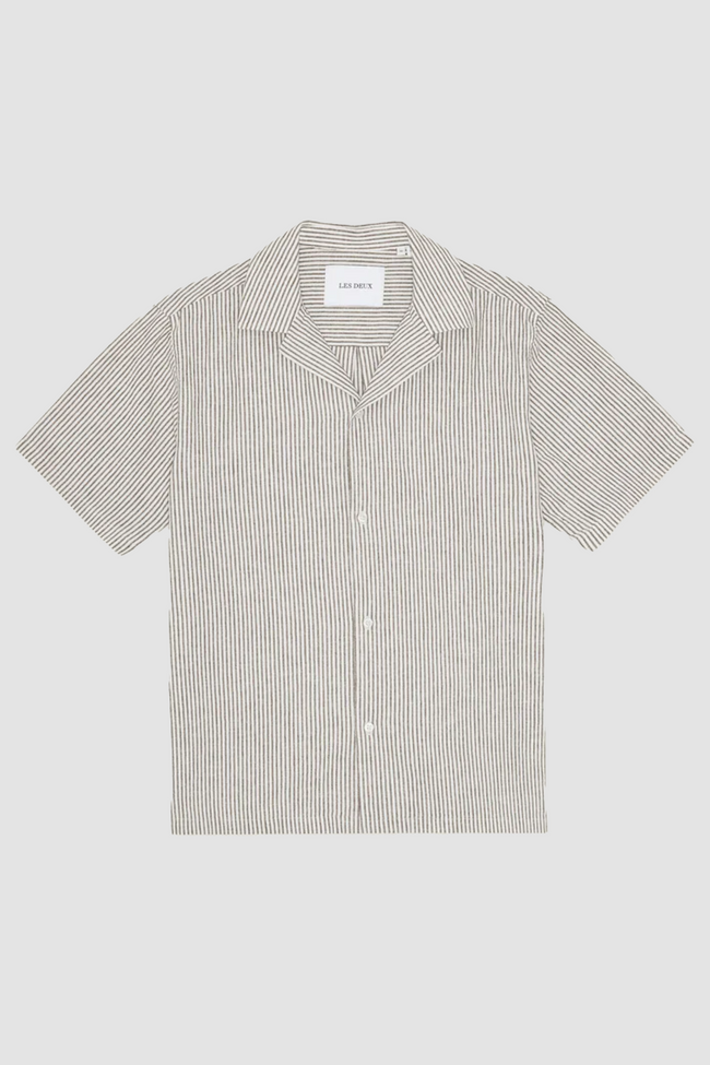 Les Deux Lukas Stripe Shirt - Teak