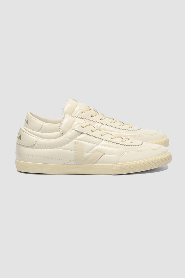 Veja Womens Panenka Patent Leather Sneakers - Off White