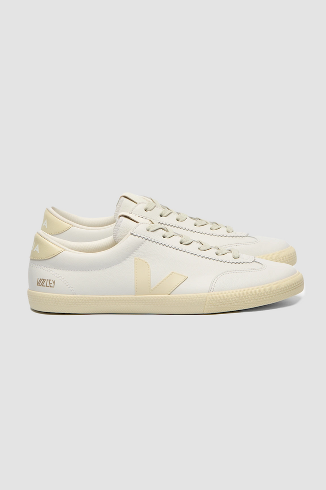 Veja Mens Volley O.T. Leather Sneakers - White Calcaire