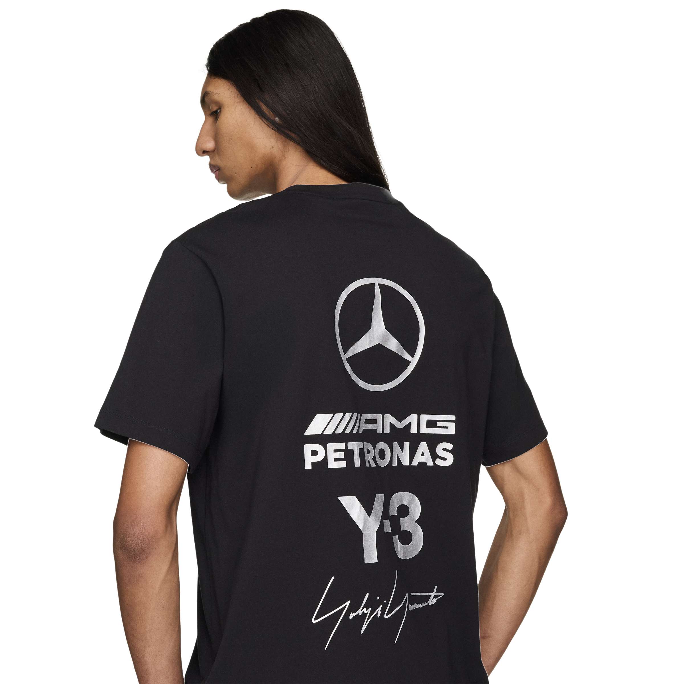 Y-3 Mercedes AMG Petronas Tシャツ Y-3 x Mercedes-AMG PETRONAS F1 Logo Stack SS Tee - Black - Due West