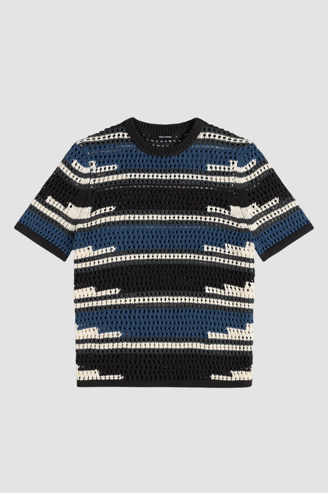 Daily Paper Kente Stripe Knit Tee - Grey