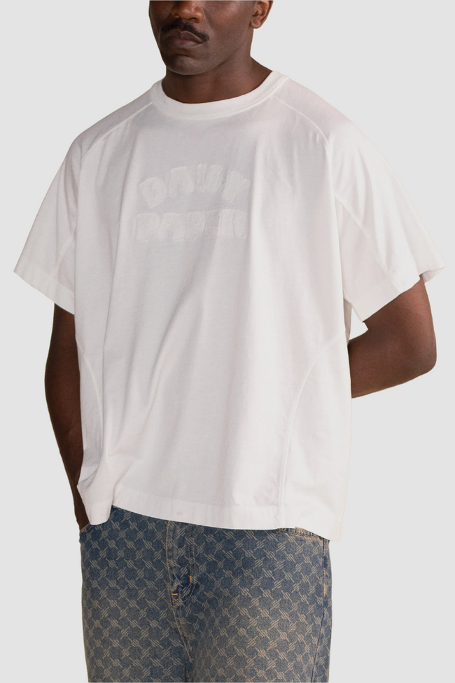 Daily Paper Raglan Stacked Dias Washed Tee - Off White